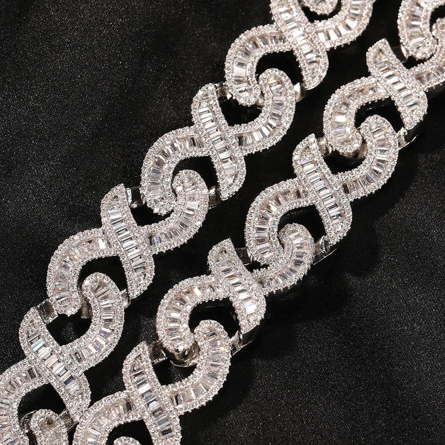 bling fake diamond cuban link chain necklace