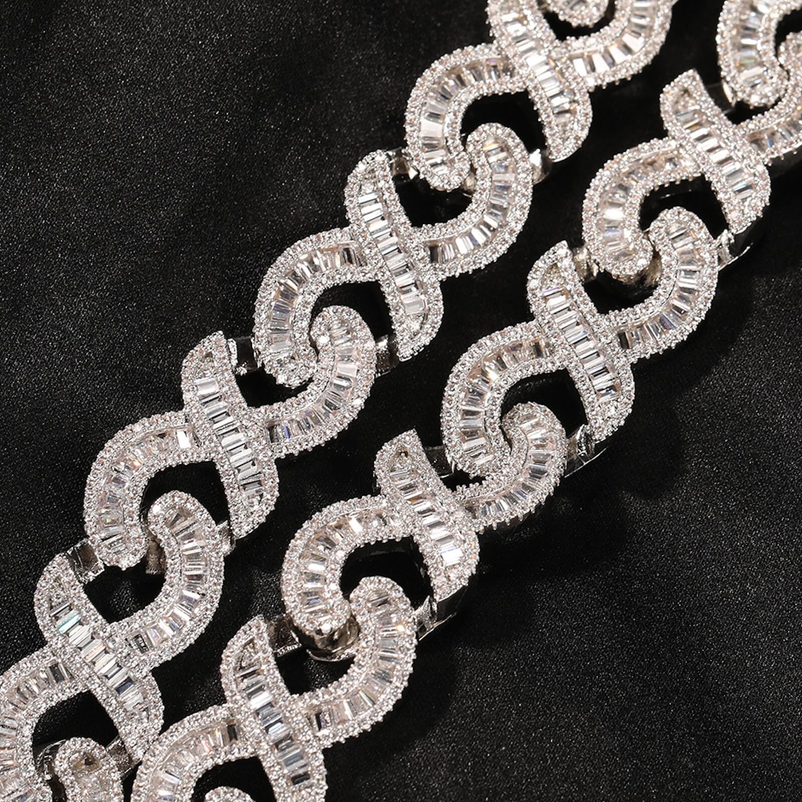 bling fake diamond cuban link chain necklace