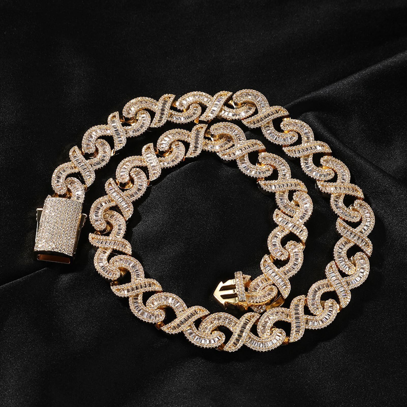 infinity symbol o block link chain for men iced out