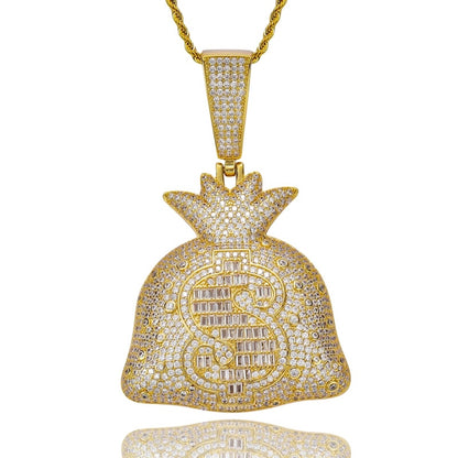 dollar bag pendant necklace