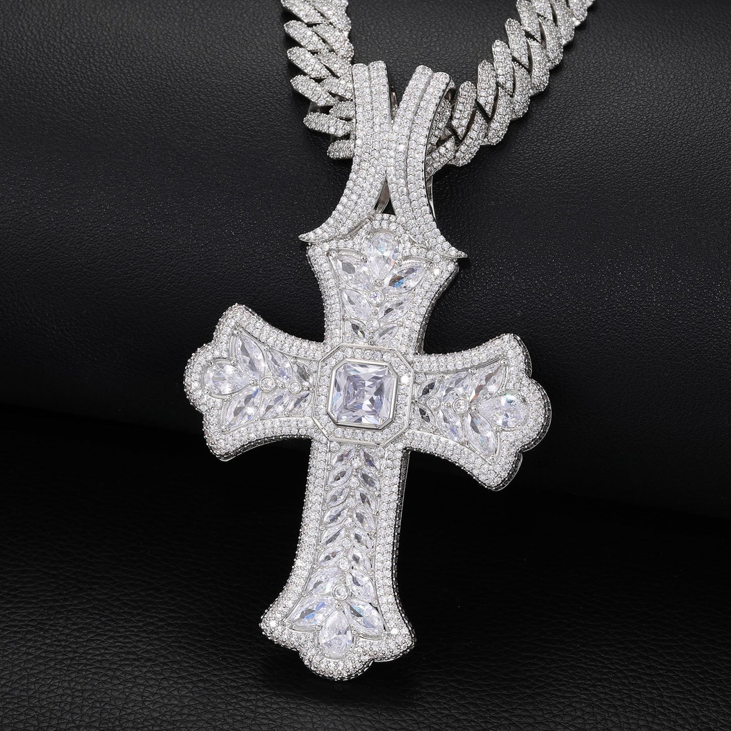 big statement necklace iced out cuban link chain mens iced cross necklace