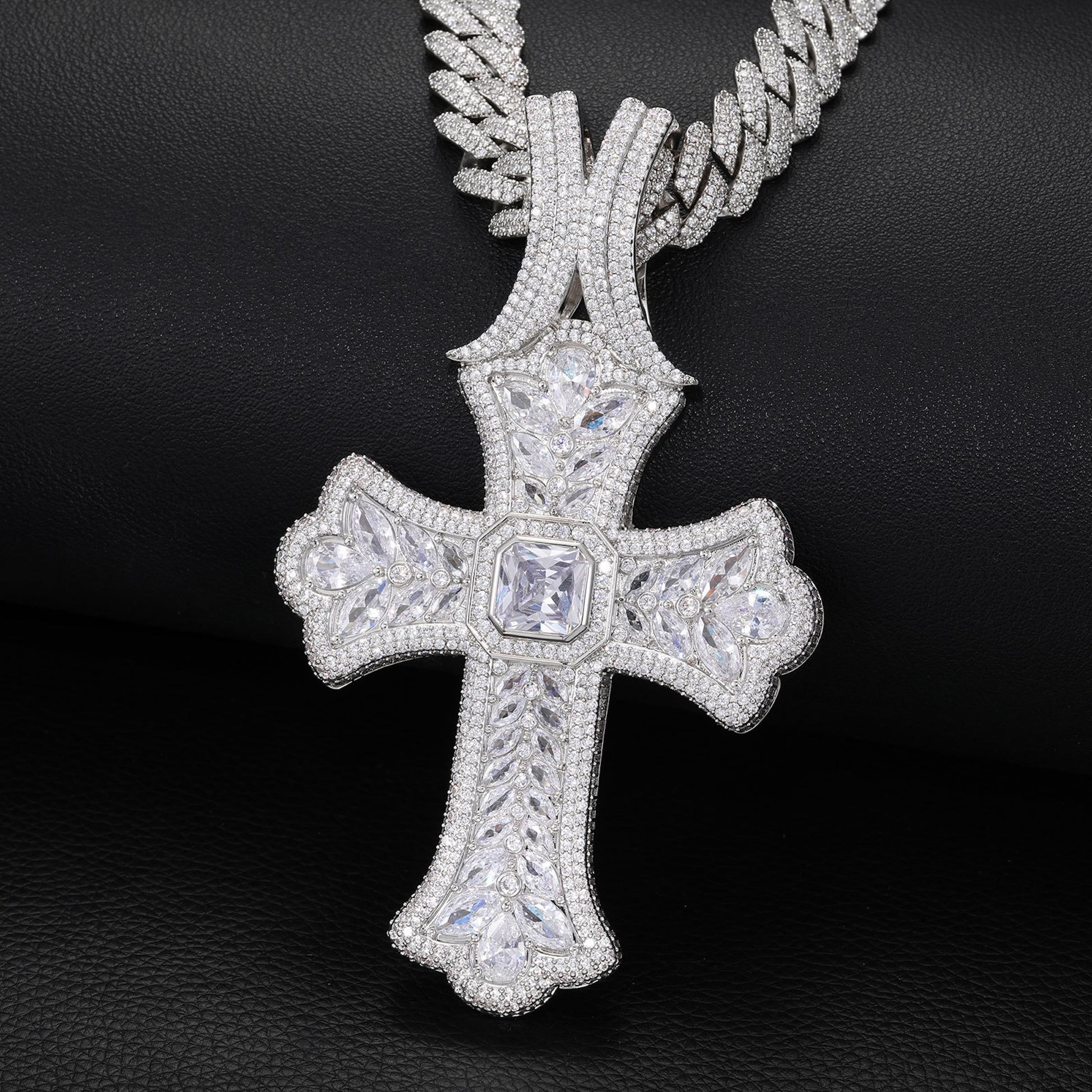 big statement necklace iced out cuban link chain mens iced cross necklace