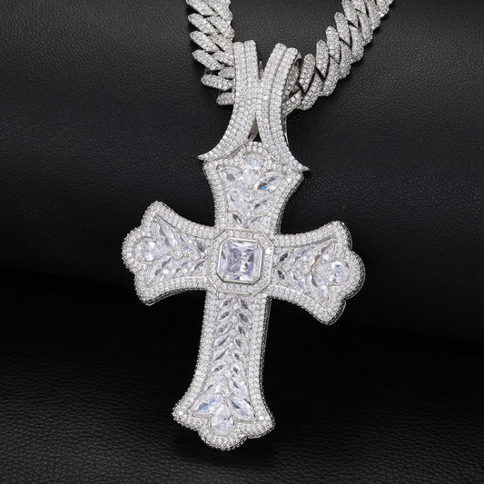 big statement necklace iced out cuban link chain mens iced cross necklace