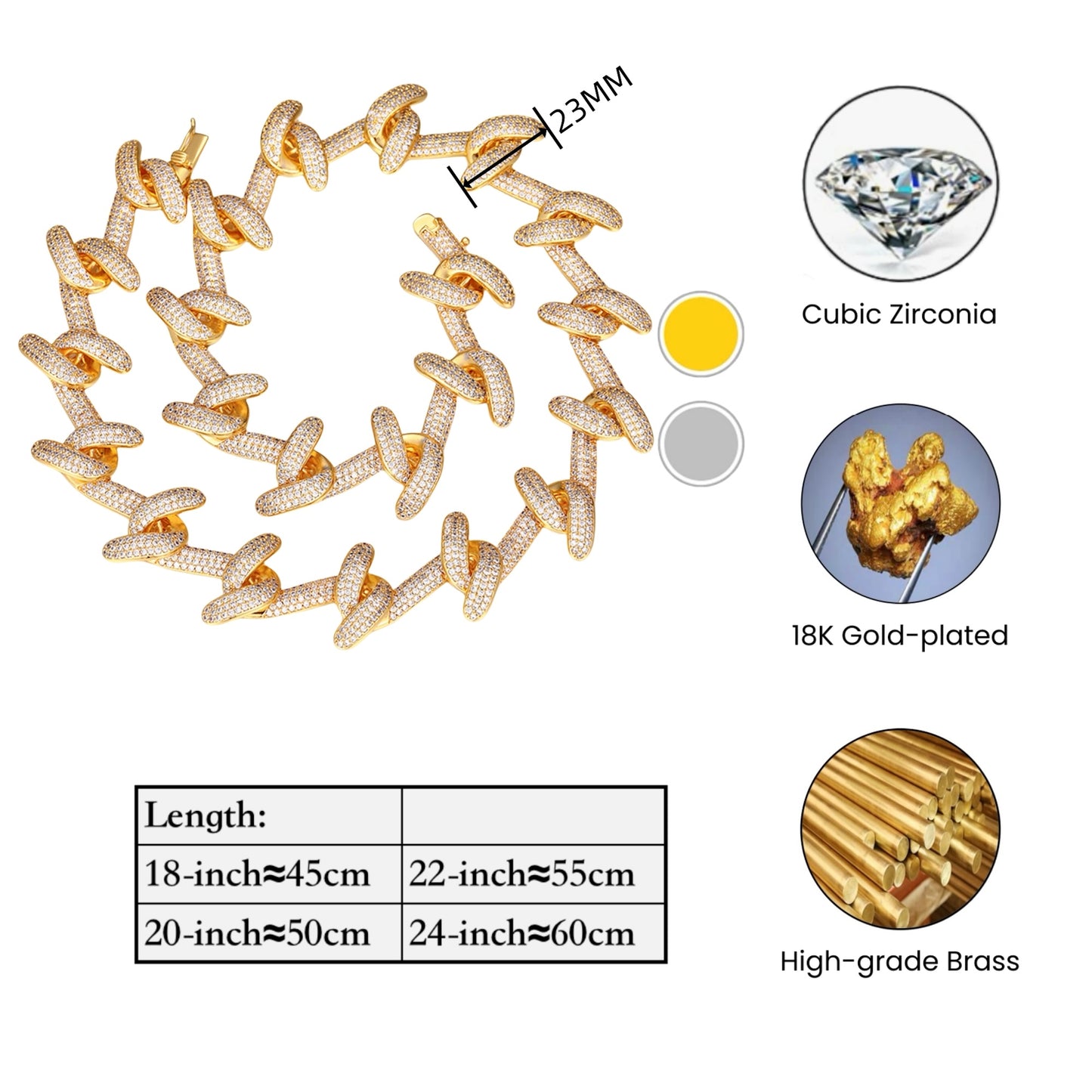 HOOKED ON MOTION | 23mm Iced Interlocking Link Chain