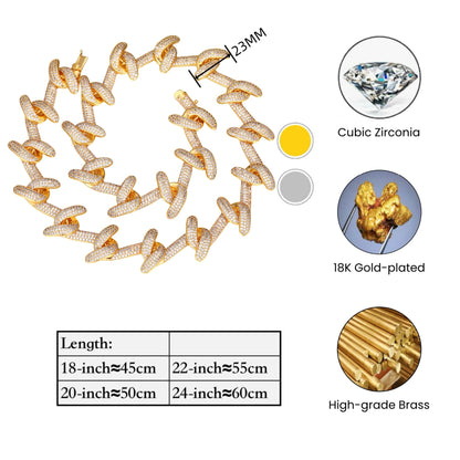 HOOKED ON MOTION | 23mm Iced Interlocking Link Chain