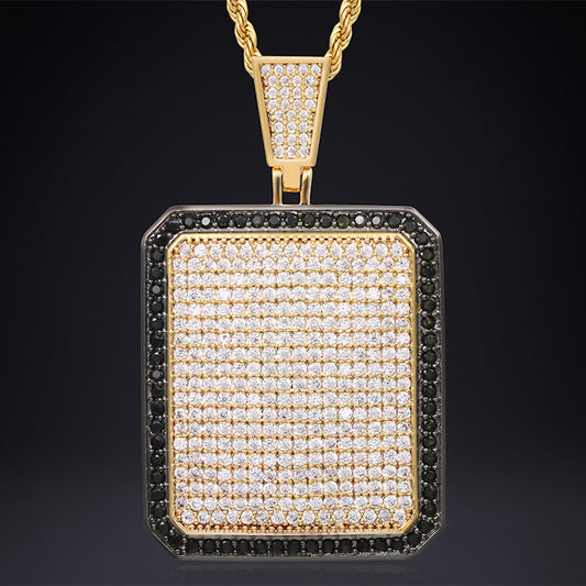 STAY DEFINED | Iced Rectangular Pendant Necklace