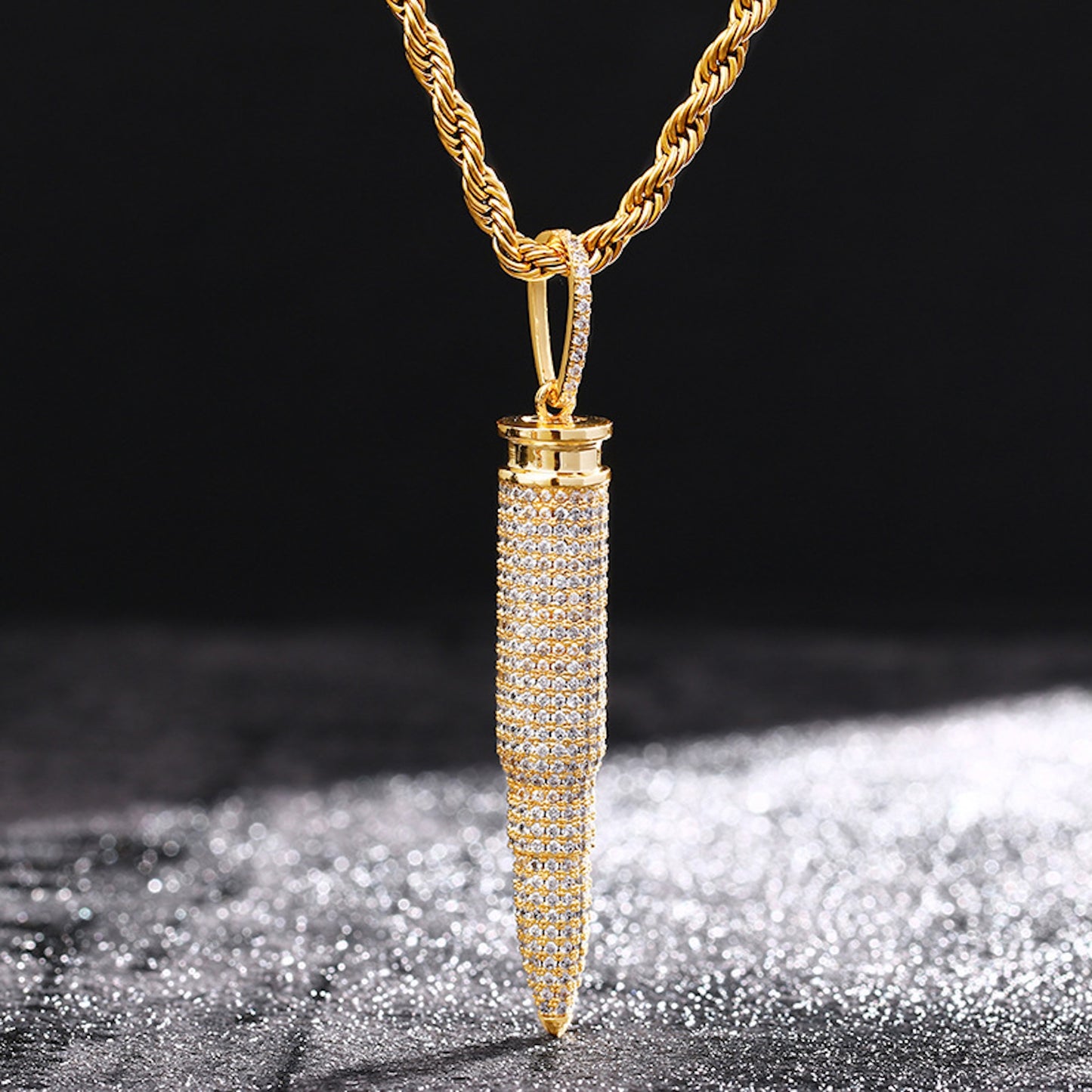 Bullet Pendant Necklace – Bold Streetwear Hip Hop Jewelry for Men