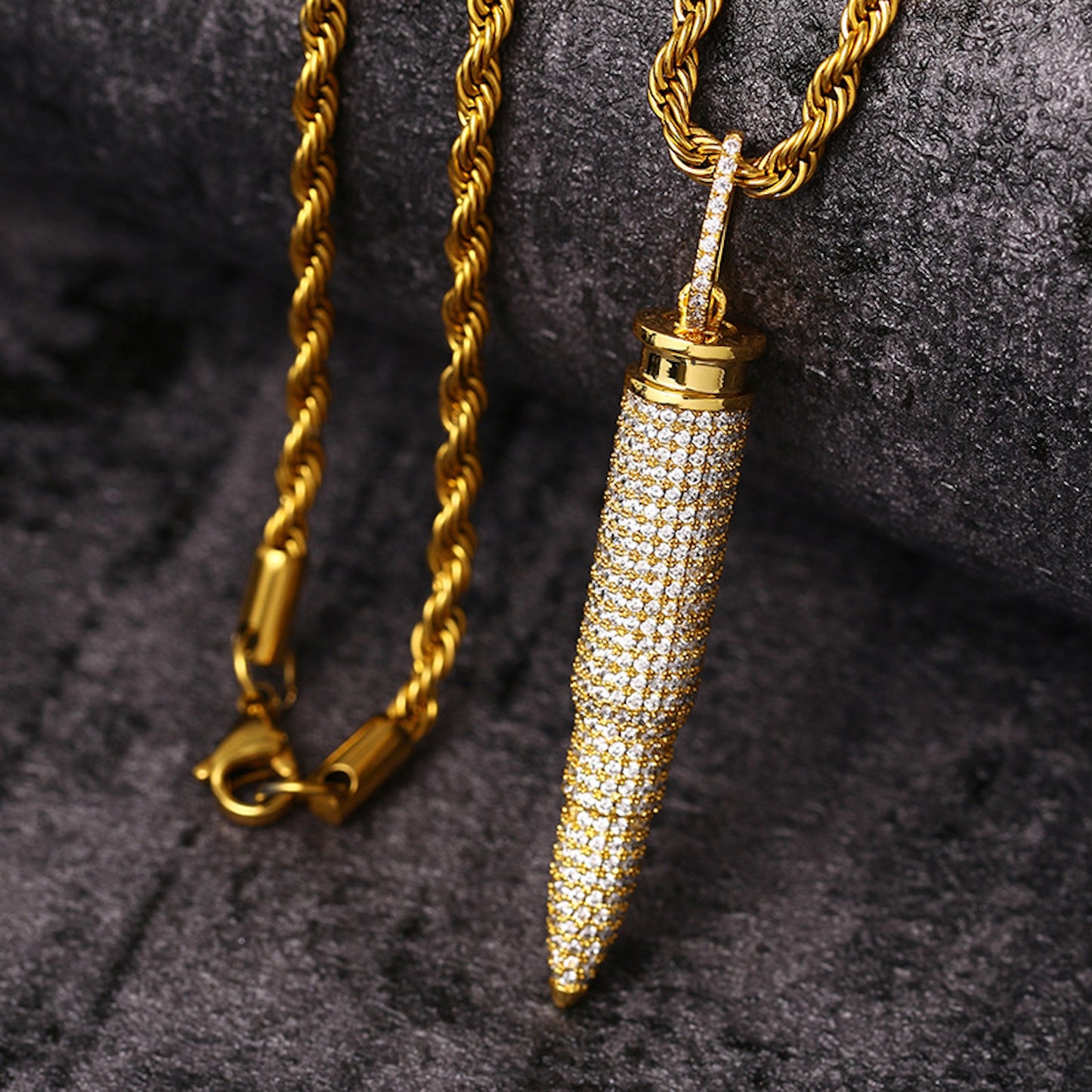 Bullet Pendant Necklace – Bold Streetwear Hip Hop Jewelry for Men