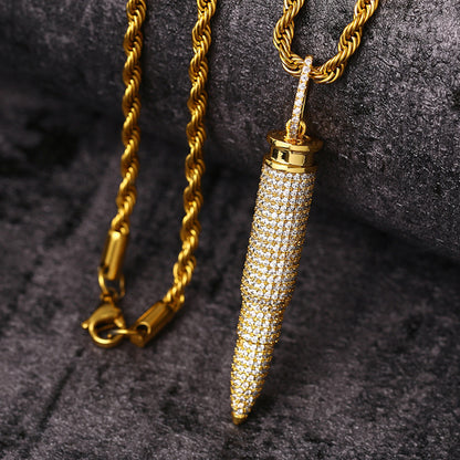 Bullet Pendant Necklace – Bold Streetwear Hip Hop Jewelry for Men