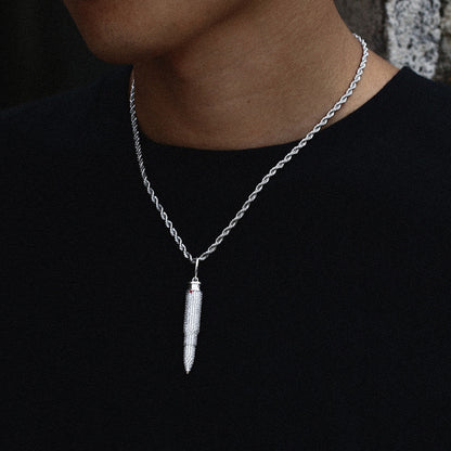 Bullet Pendant Necklace – Bold Streetwear Hip Hop Jewelry for Men