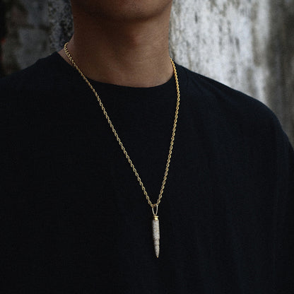 Bullet Pendant Necklace – Bold Streetwear Hip Hop Jewelry for Men