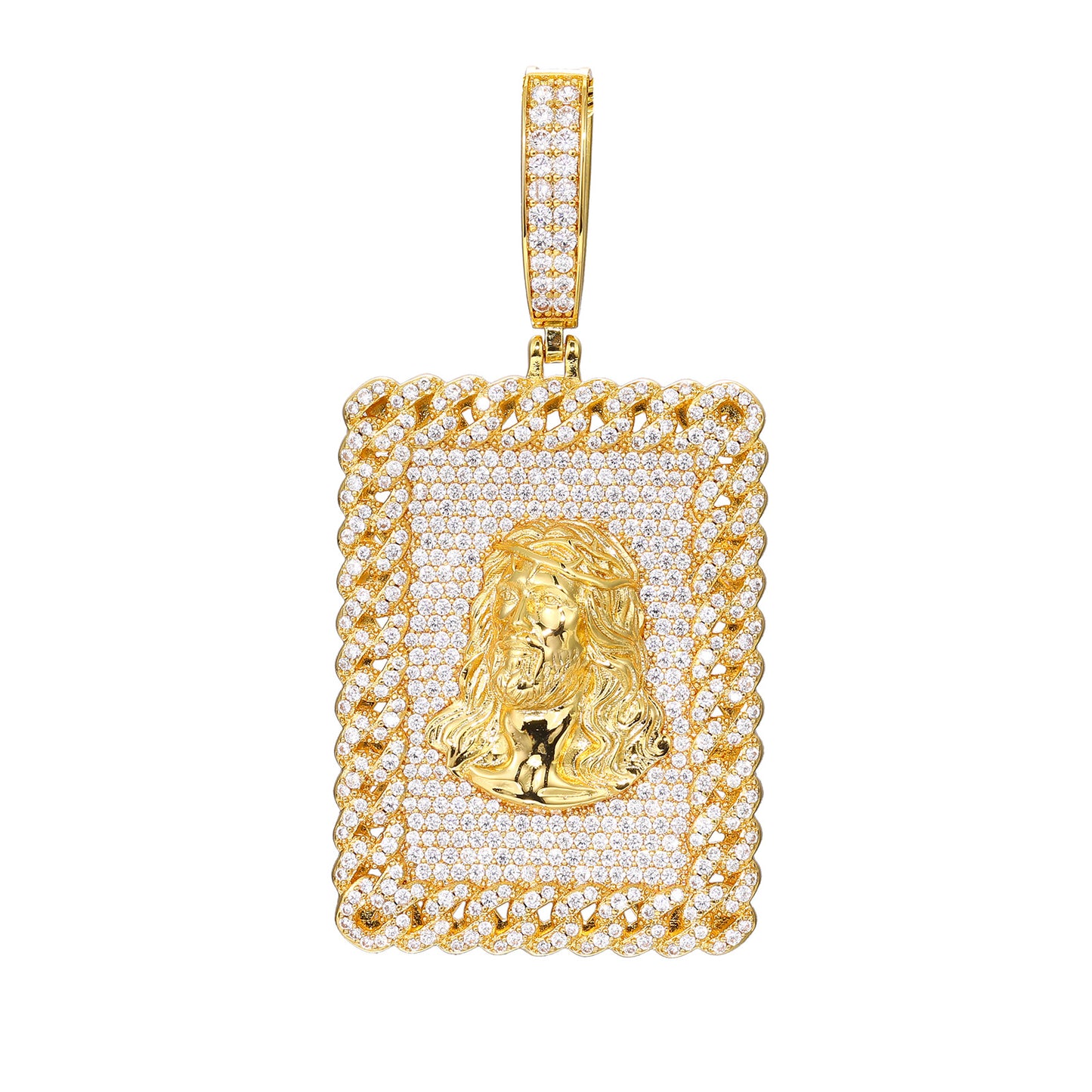 Jesus Head Pendant Necklace – Luxury CZ Hip Hop Statement Jewelry for Men