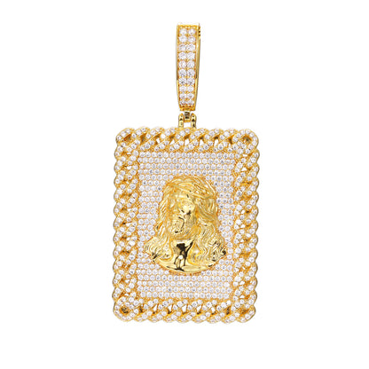 Jesus Head Pendant Necklace – Luxury CZ Hip Hop Statement Jewelry for Men