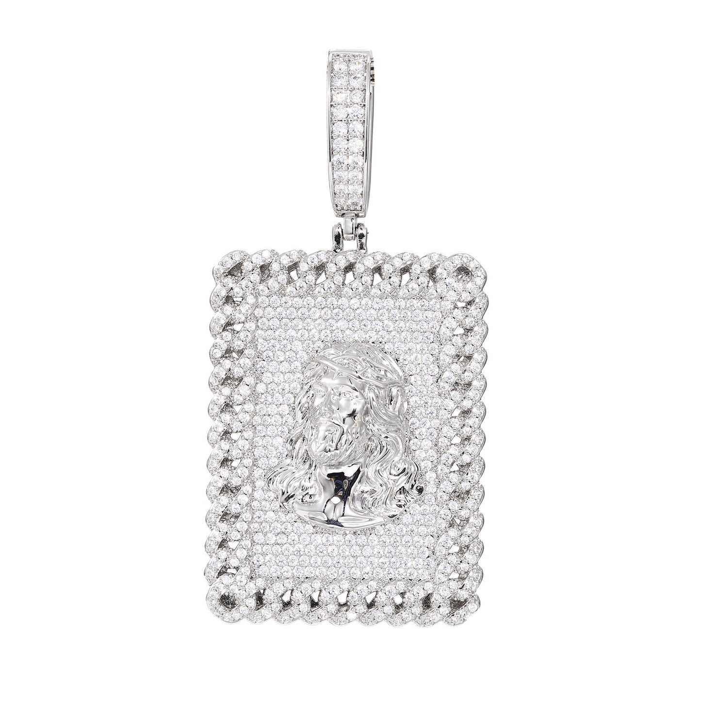 Jesus Head Pendant Necklace – Luxury CZ Hip Hop Statement Jewelry for Men