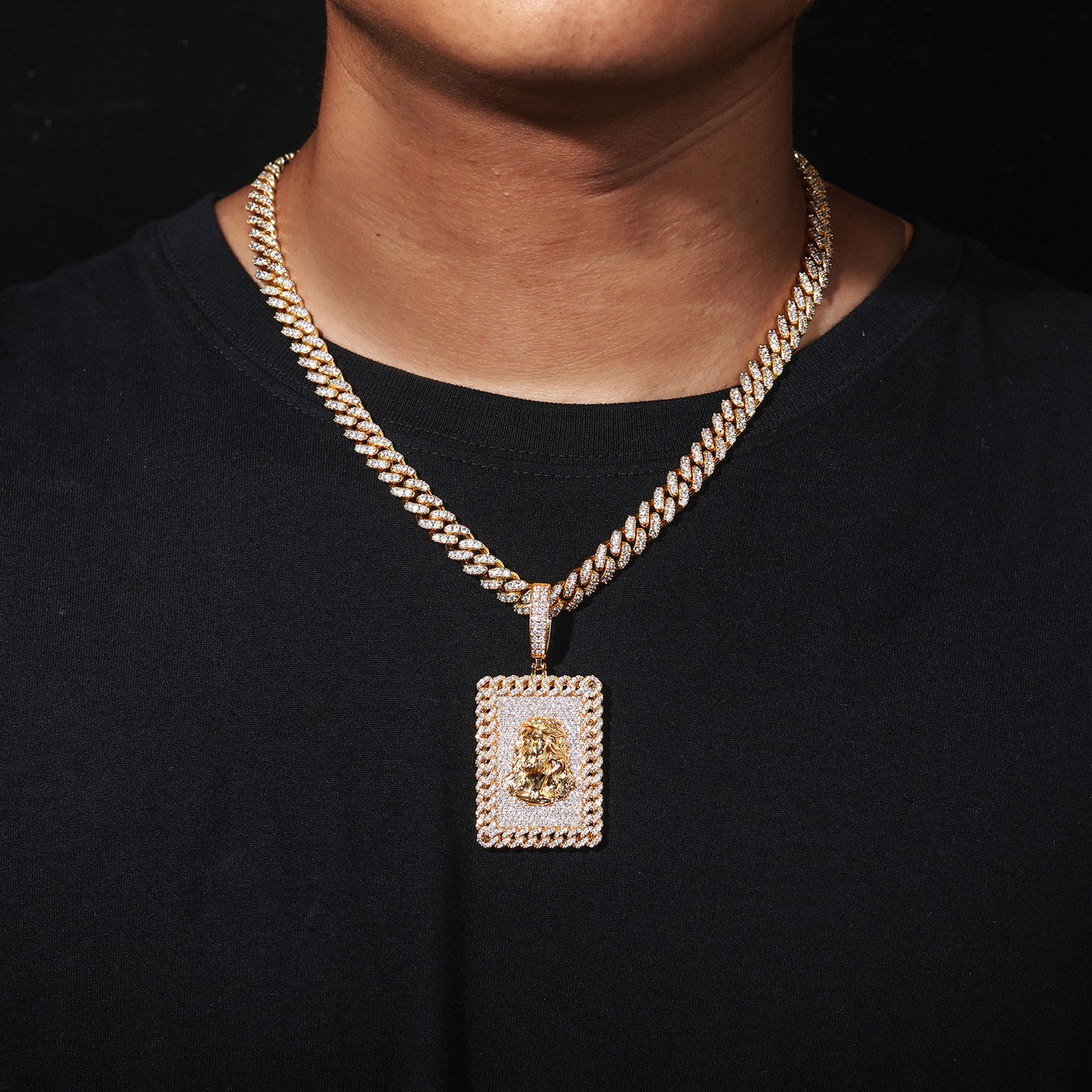 Jesus Head Pendant Necklace – Luxury CZ Hip Hop Statement Jewelry for Men