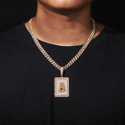Jesus Head Pendant Necklace – Luxury CZ Hip Hop Statement Jewelry for Men