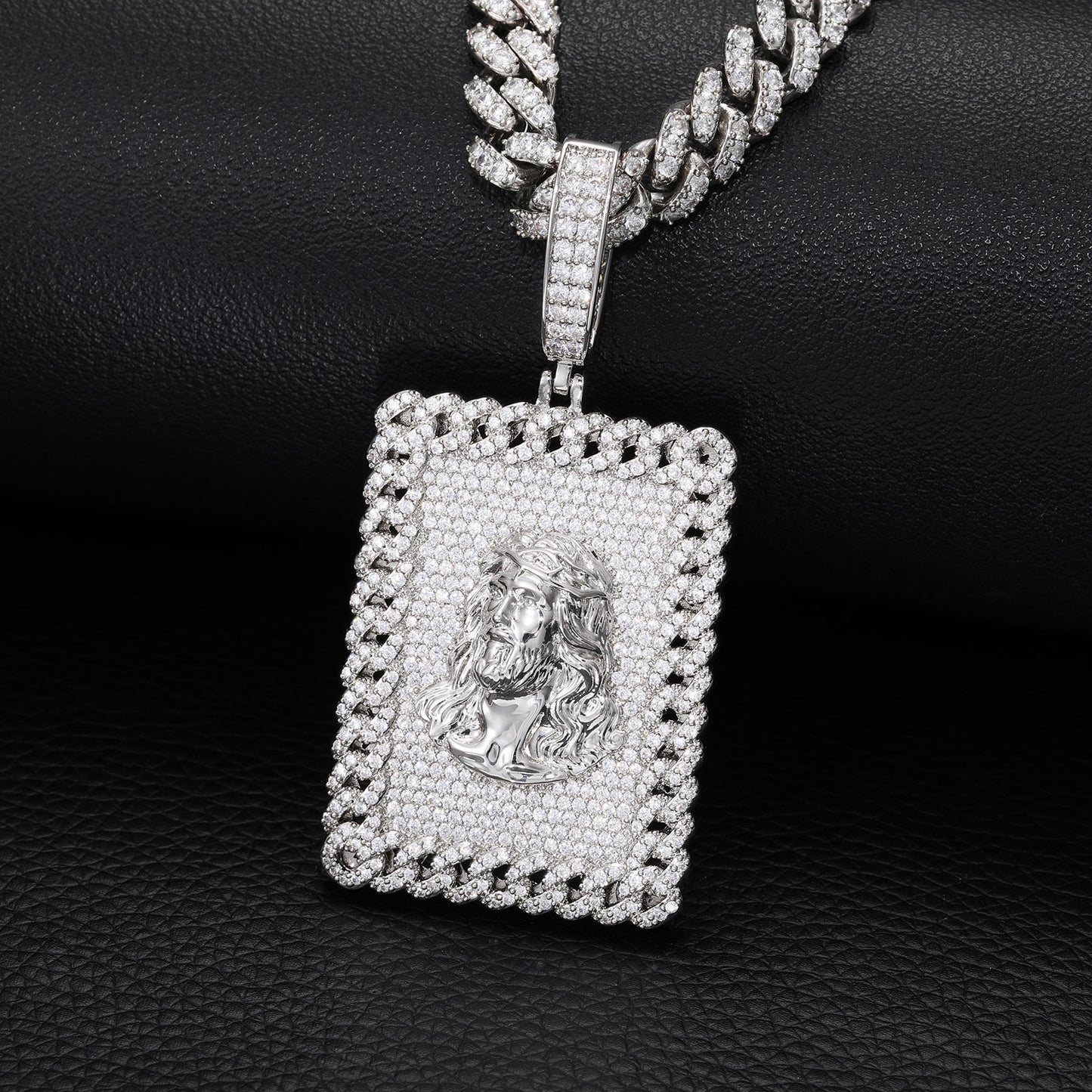 Jesus Head Pendant Necklace – Luxury CZ Hip Hop Statement Jewelry for Men