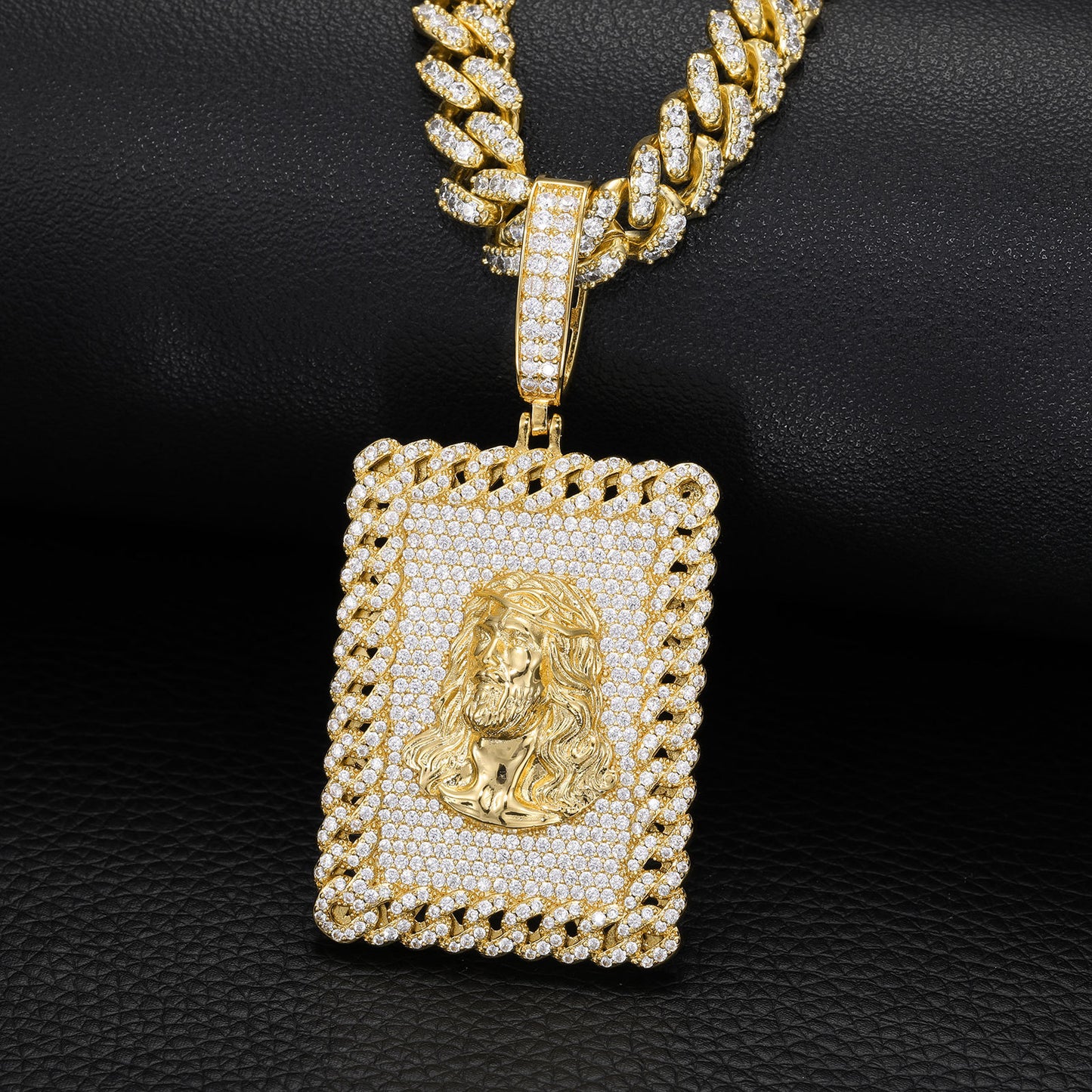 Jesus Head Pendant Necklace – Luxury CZ Hip Hop Statement Jewelry for Men