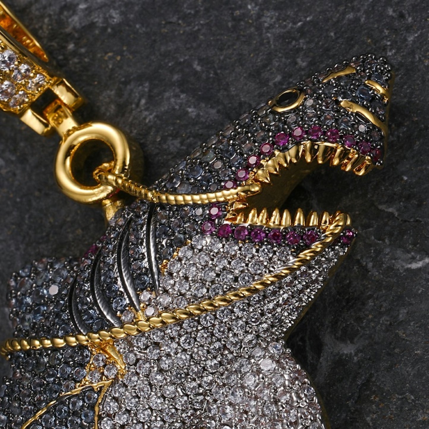 Captured Beast Shark Pendant Necklace – Ocean Inspired CZ Statement Jewelry