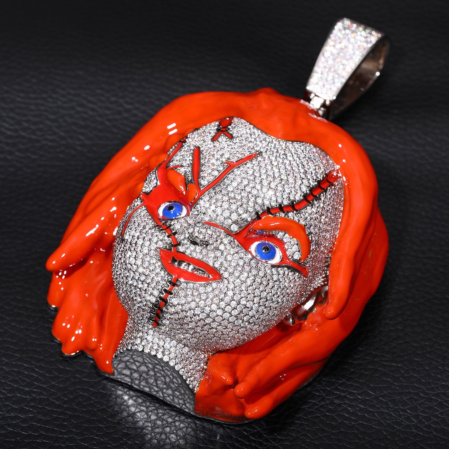 Jumbo Scary Doll Pendant Necklace – Dark Streetwear Statement Jewelry