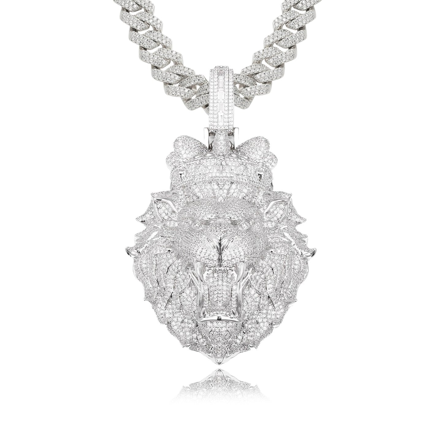 Crowned Lion Head Pendant Necklace – Royal Statement Jewelry