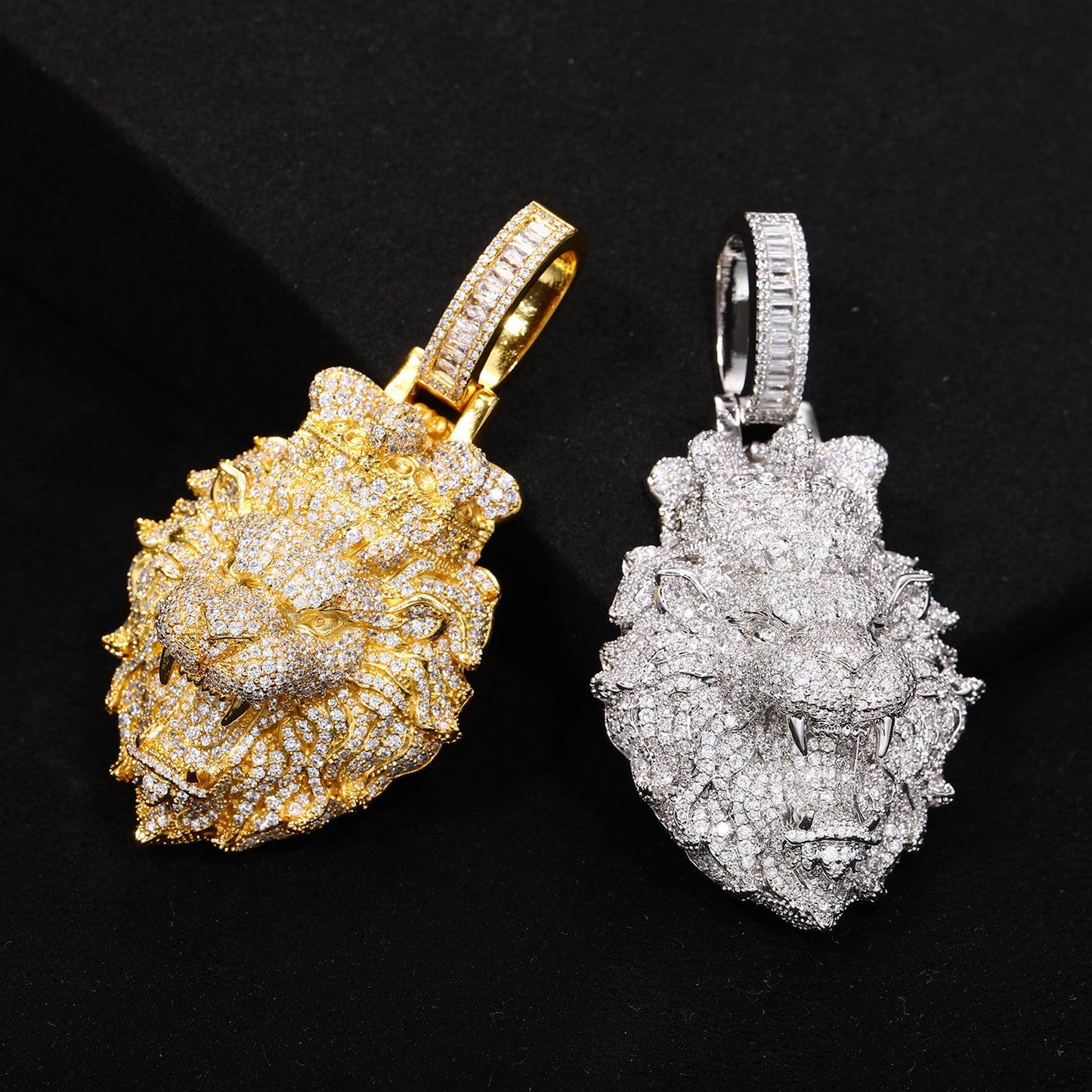 Crowned Lion Head Pendant Necklace – Royal Statement Jewelry