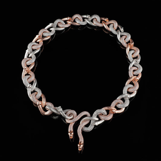 Eternal Serpent Cuban Link Chain Iced Out Snake Chain – Hip Hop Jewelry for Men