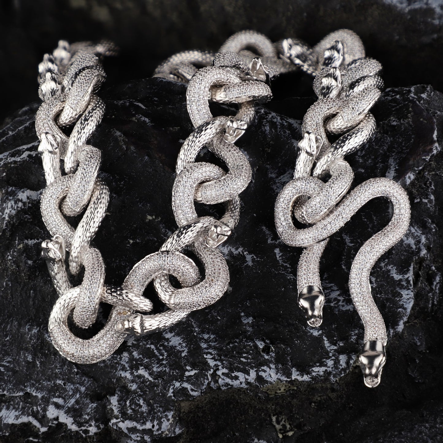 Eternal Serpent Cuban Link Chain Iced Out Snake Chain – Hip Hop Jewelry for Men