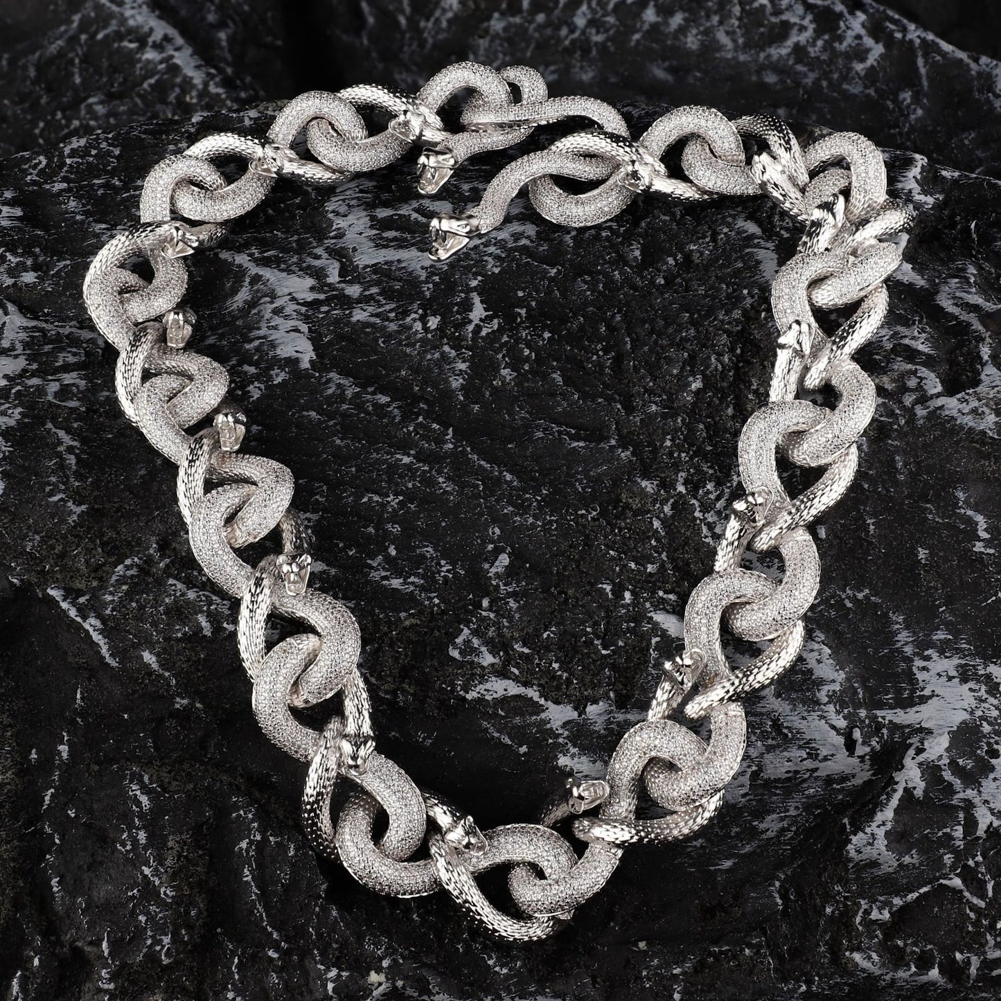 Eternal Serpent Cuban Link Chain Iced Out Snake Chain – Hip Hop Jewelry for Men