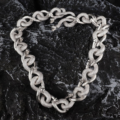 Eternal Serpent Cuban Link Chain Iced Out Snake Chain – Hip Hop Jewelry for Men