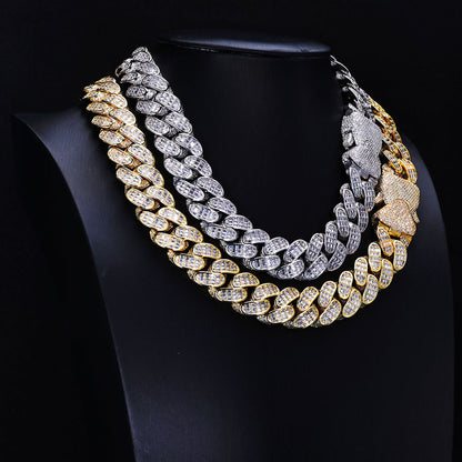 Triple Row Baguette Cuban Chain – Iced Out Hip Hop Jewelry for Men & Women