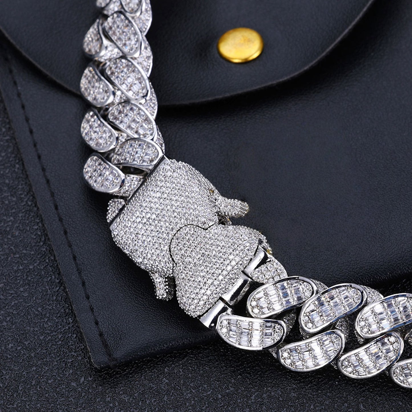 Triple Row Baguette Cuban Chain – Iced Out Hip Hop Jewelry for Men & Women
