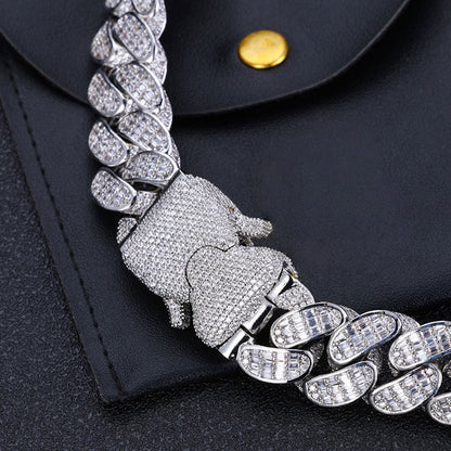 Triple Row Baguette Cuban Chain – Iced Out Hip Hop Jewelry for Men & Women