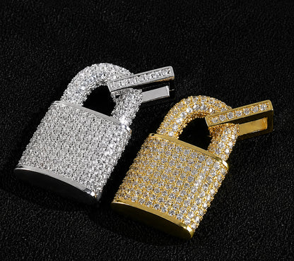 Iced Padlock Pendant Necklace – Iced Out Hip Hop Jewelry for Men