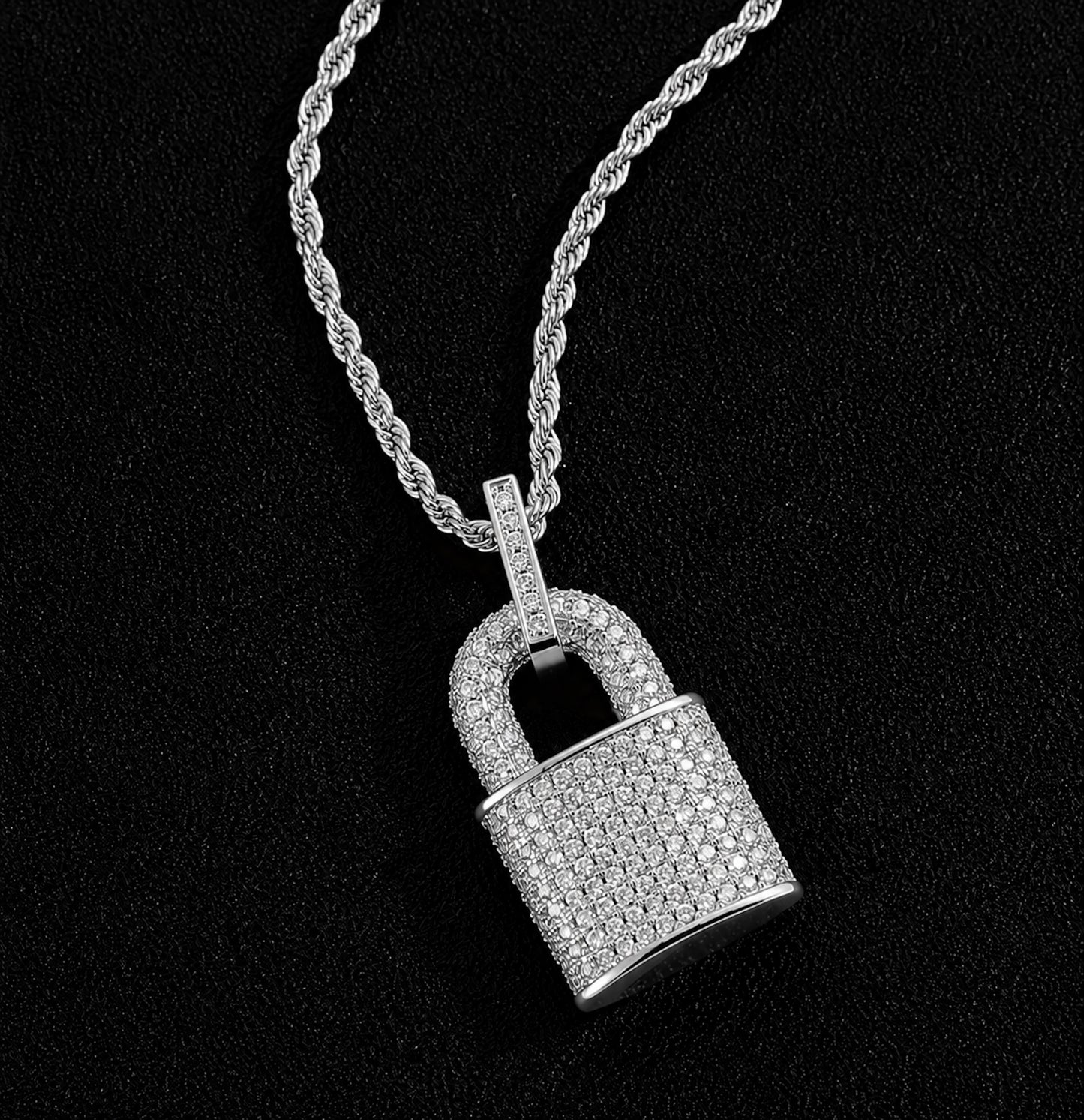 Iced Padlock Pendant Necklace – Iced Out Hip Hop Jewelry for Men