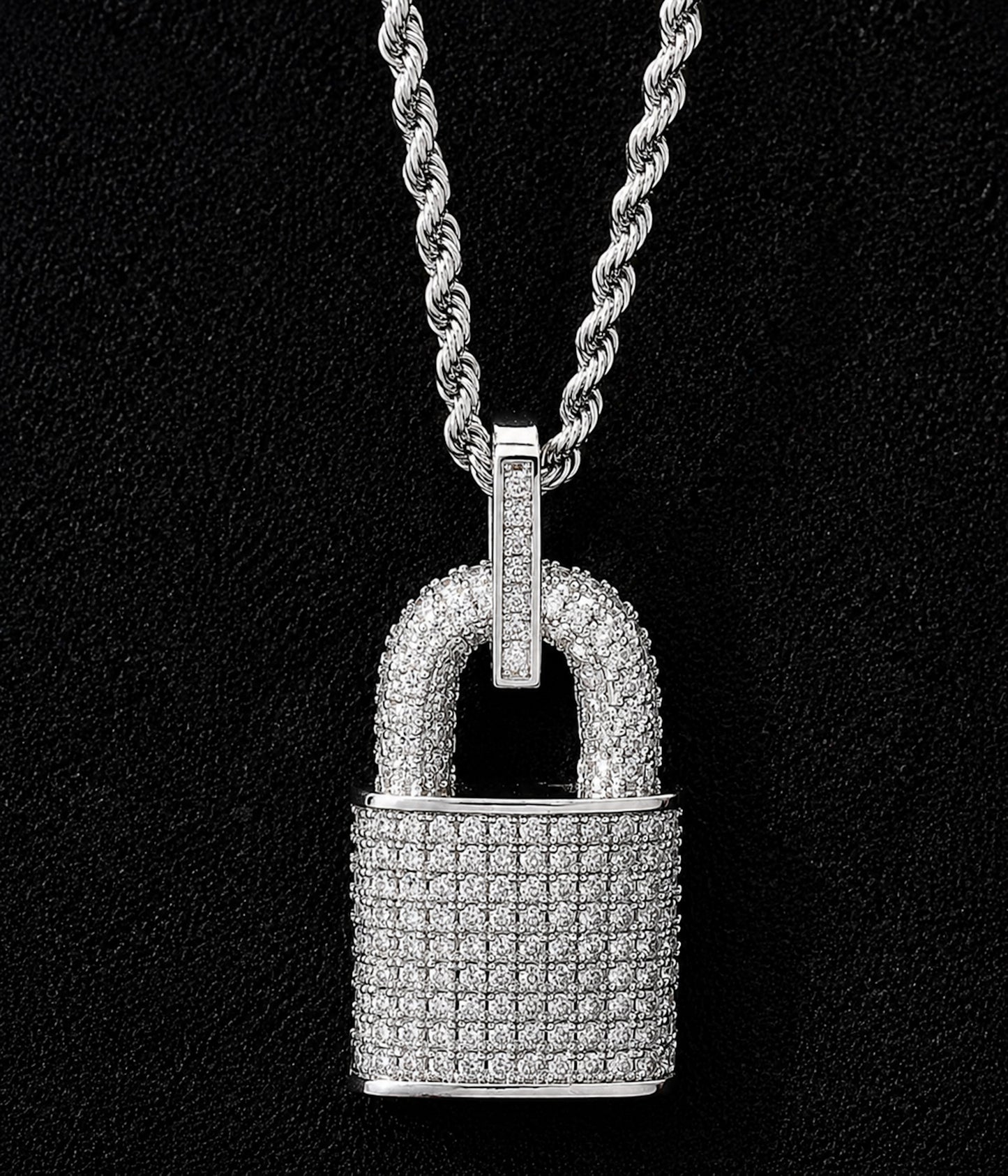 Iced Padlock Pendant Necklace – Iced Out Hip Hop Jewelry for Men