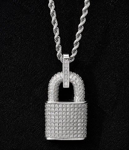 Iced Padlock Pendant Necklace – Iced Out Hip Hop Jewelry for Men