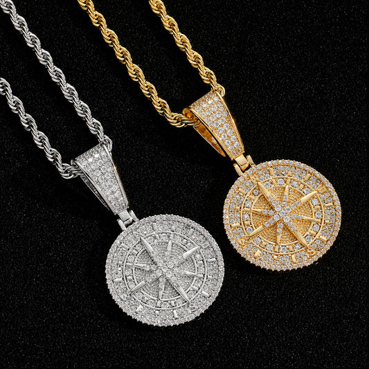 Compass Medallion Pendant Necklace – Urban Iced Statement Jewelry