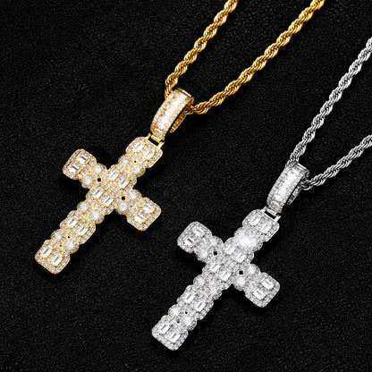Iced Cross Pendant Necklace – CZ Hip Hop Jewelry for Men