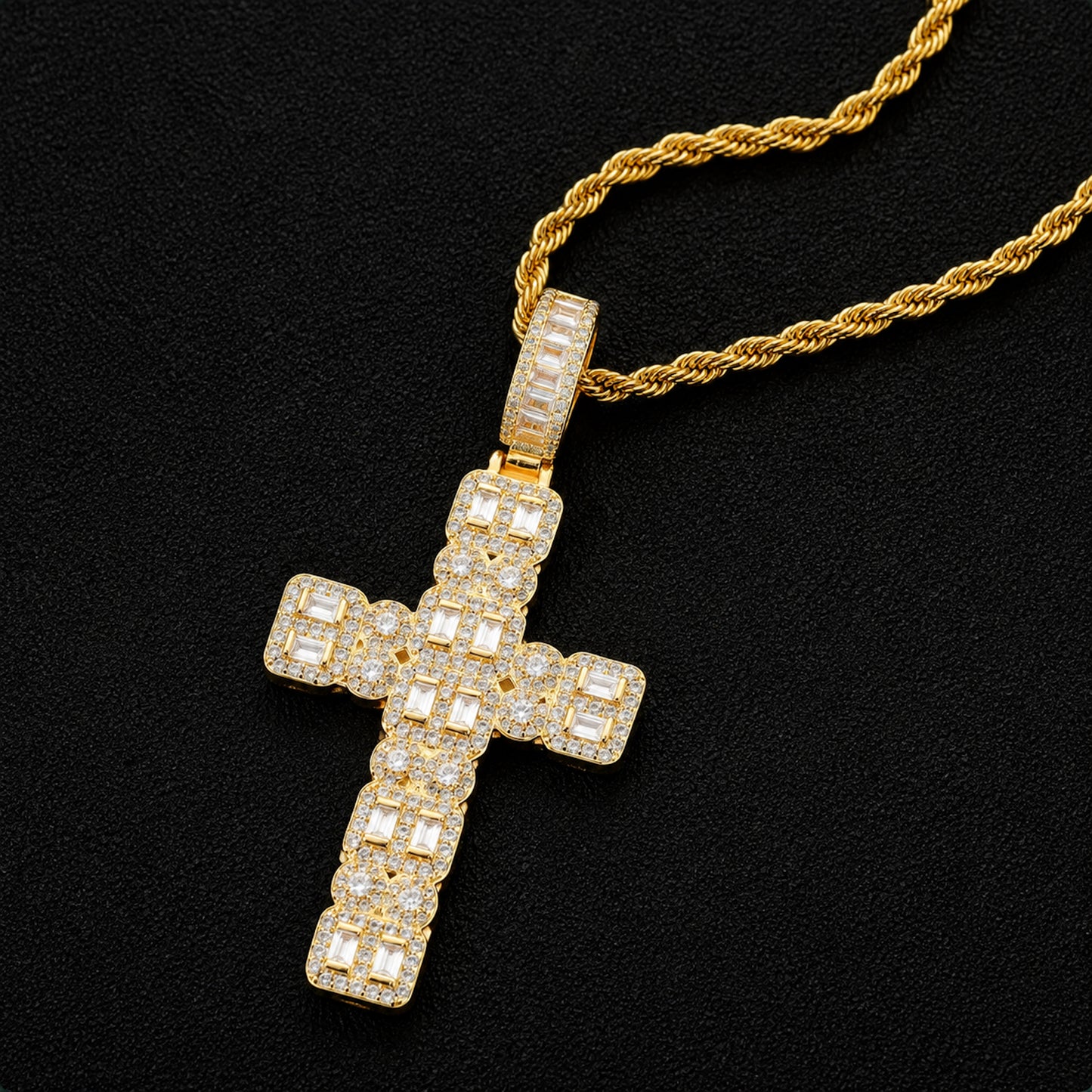 Iced Cross Pendant Necklace – CZ Hip Hop Jewelry for Men
