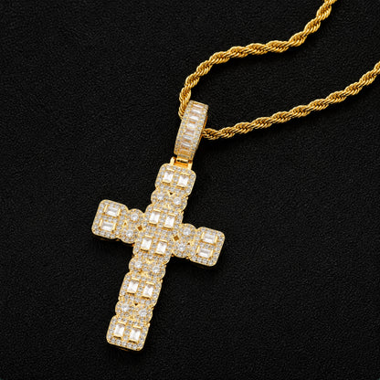 Iced Cross Pendant Necklace – CZ Hip Hop Jewelry for Men
