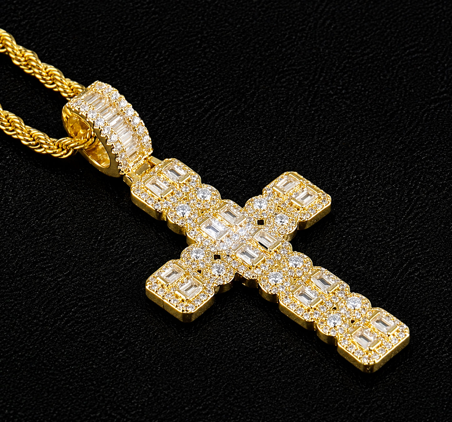 Iced Cross Pendant Necklace – CZ Hip Hop Jewelry for Men