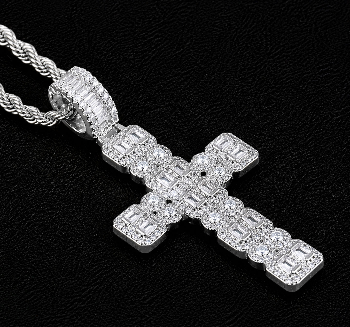 Iced Cross Pendant Necklace – CZ Hip Hop Jewelry for Men