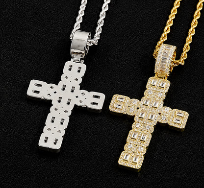 Iced Cross Pendant Necklace – CZ Hip Hop Jewelry for Men