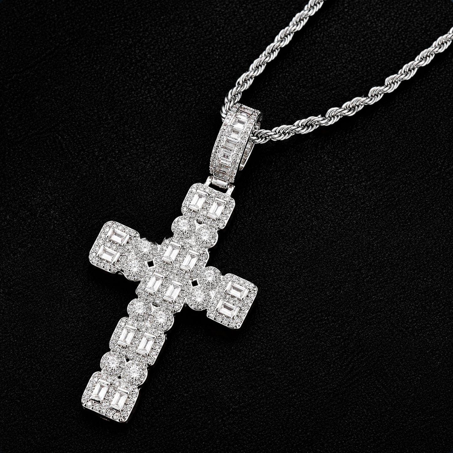 Iced Cross Pendant Necklace – CZ Hip Hop Jewelry for Men