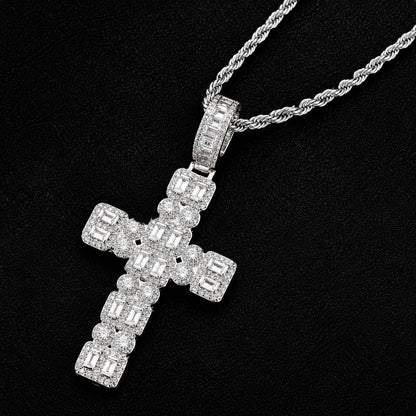 Iced Cross Pendant Necklace – CZ Hip Hop Jewelry for Men