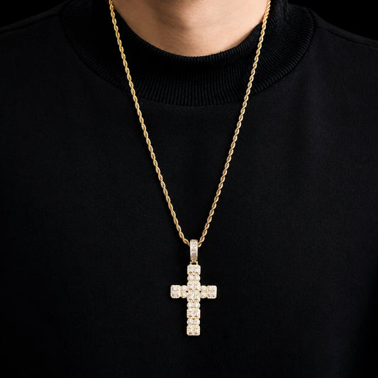 Iced Cross Pendant Necklace – CZ Hip Hop Jewelry for Men