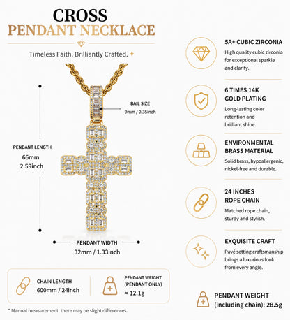 Iced Cross Pendant Necklace – CZ Hip Hop Jewelry for Men