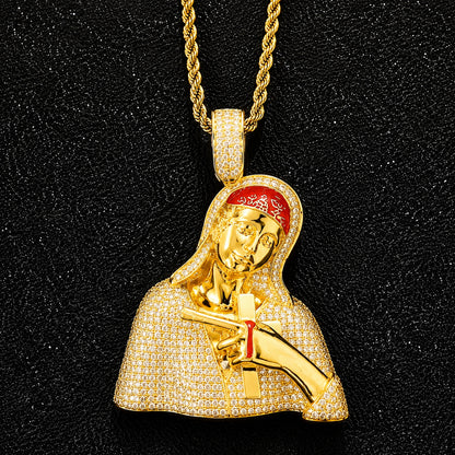 Sculpture Gun Man Pendant Necklace – Luxury Iced Statement Jewelry