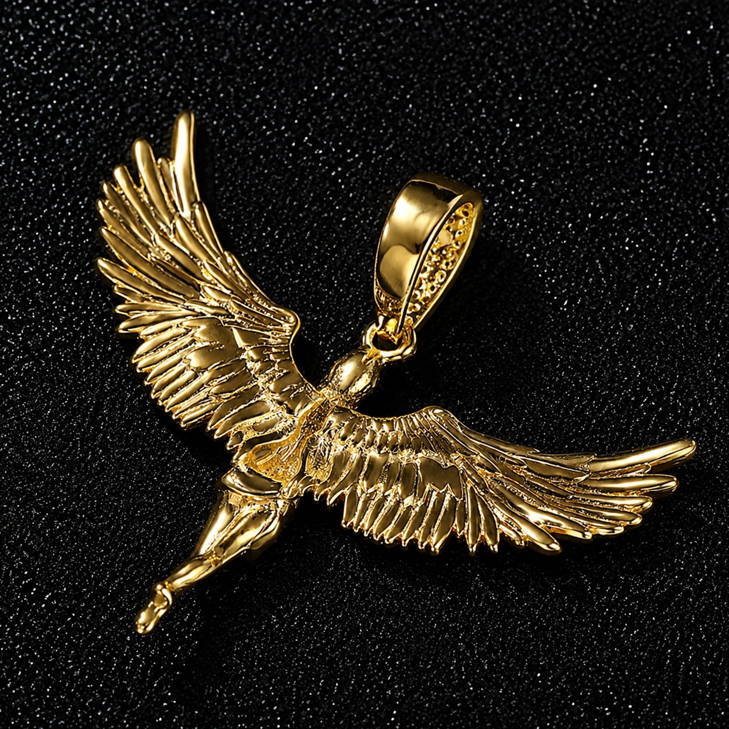 Winged Figure Pendant Necklace – Premium CZ Streetwear Jewelry